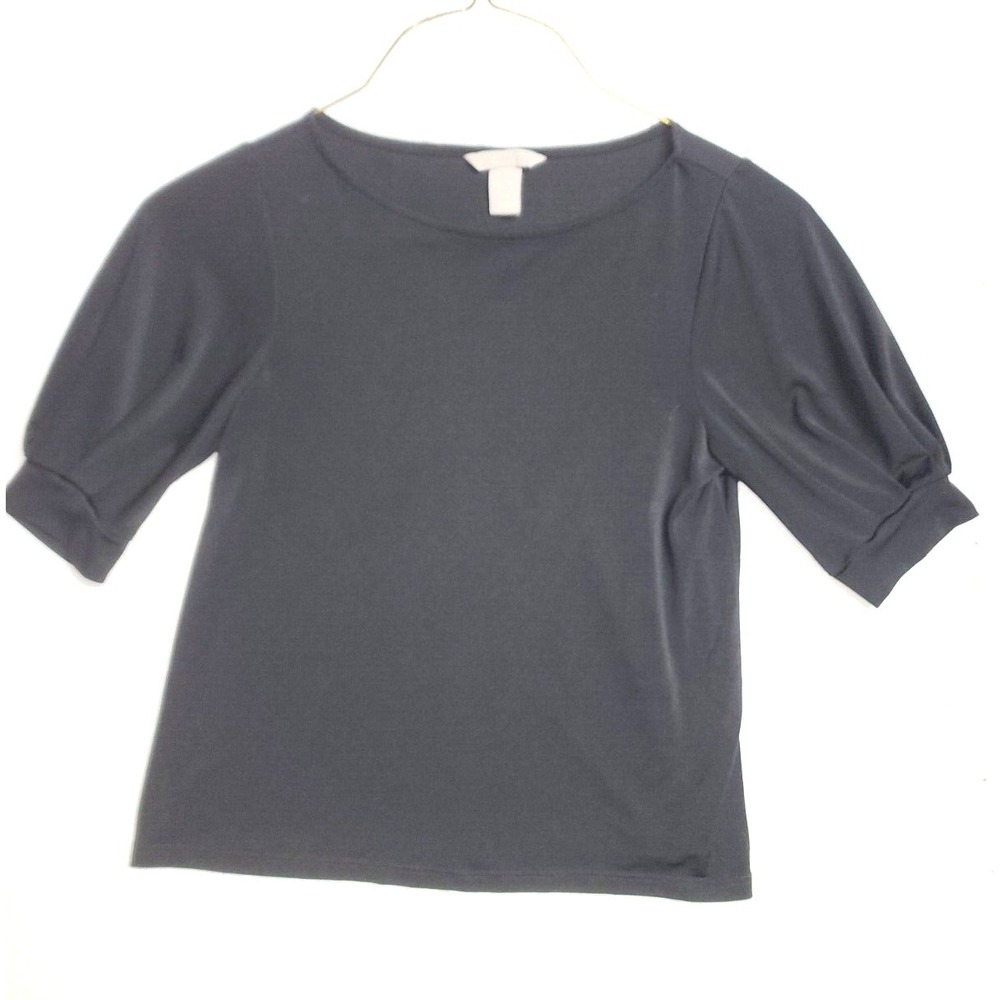 H&M Top Women Small  Black  Short Sleeve Round Neck T-Shirt